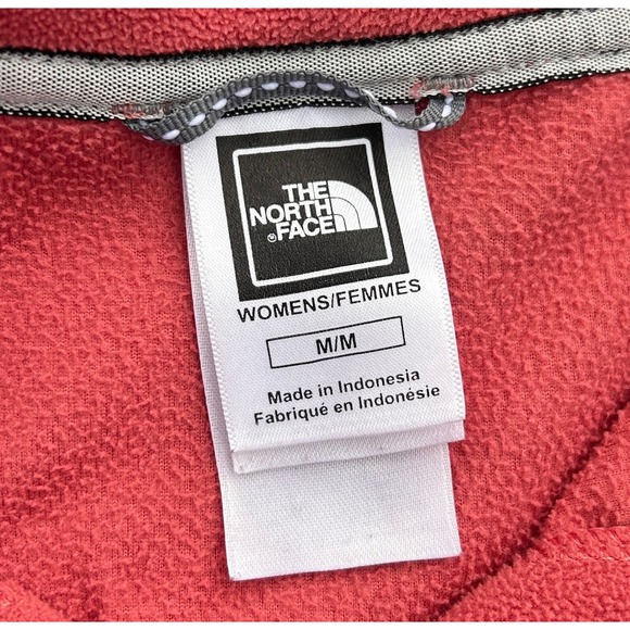 North Face Womens Quarter Zip Pullover Pink Fleece Top Long Sleeve Size-M - Picture 4 of 9